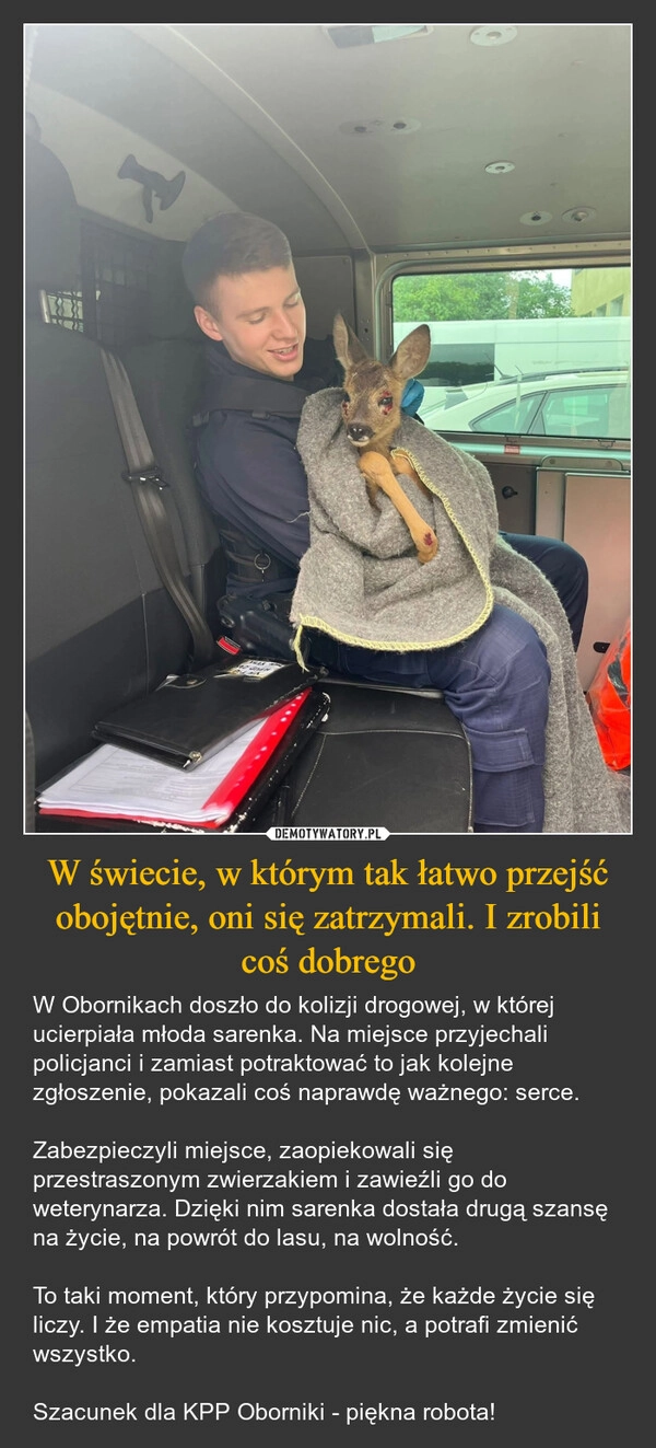 
    W świecie, w którym tak łatwo przejść obojętnie, oni się zatrzymali. I zrobili coś dobrego