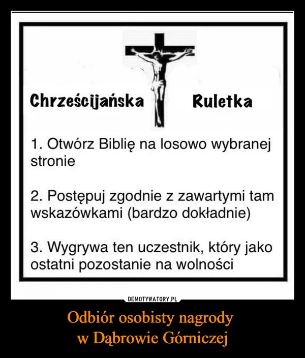 
    Odbiór osobisty nagrody w Dąbrowie Górniczej