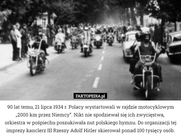 
    90 lat temu, 21 lipca 1934 r. Polacy wystartowali w rajdzie motocyklowym