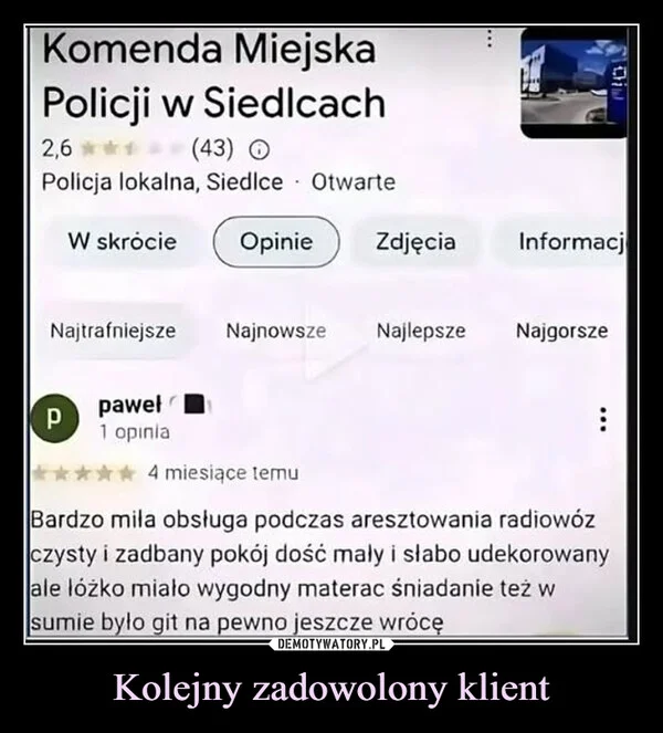 
    Kolejny zadowolony klient