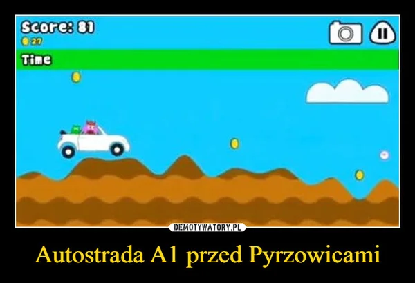 
    Autostrada A1 przed Pyrzowicami