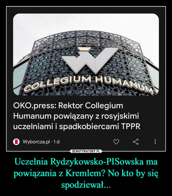 
    Uczelnia Rydzykowsko-PISowska ma powiązania z Kremlem? No kto by się spodziewał...