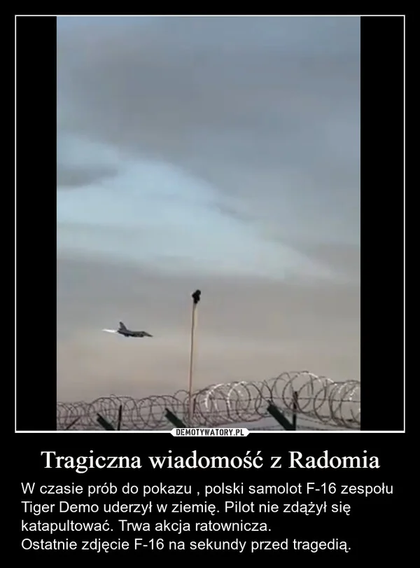 
    Tragiczna wiadomość z Radomia