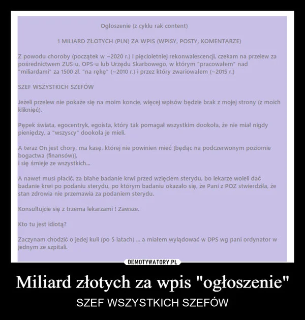 
    Miliard złotych za wpis 