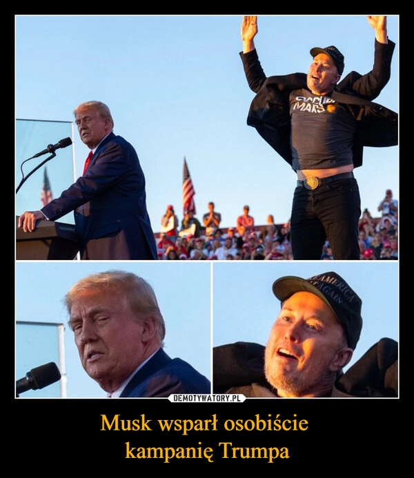 
    Musk wsparł osobiście 
kampanię Trumpa