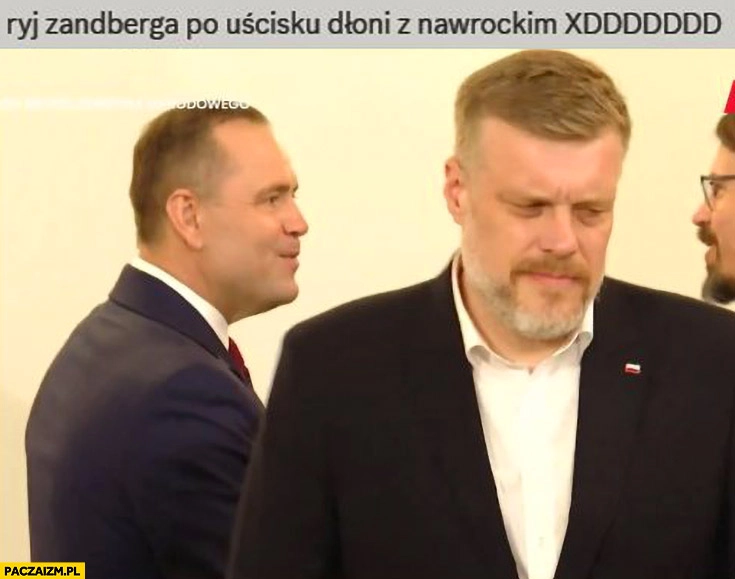 
    Ryj Zandberga po uścisku dłoni z Nawrockim reakcja