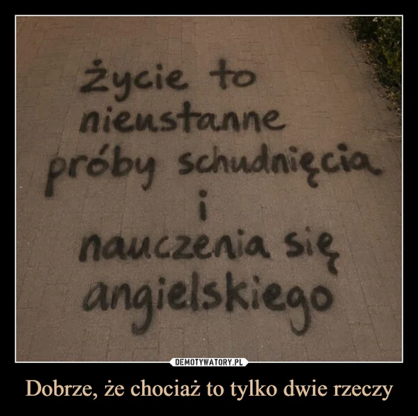 
    Dobrze, że chociaż to tylko dwie rzeczy