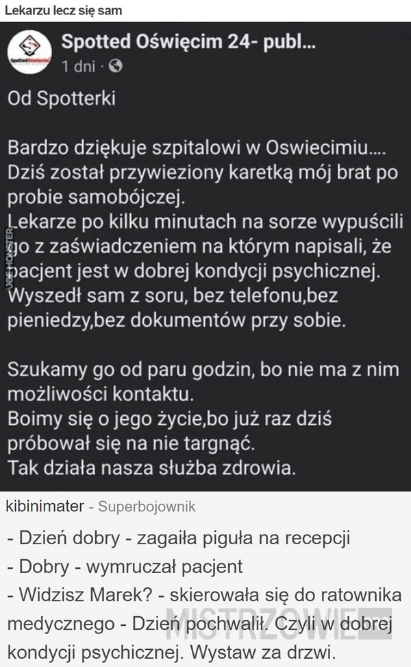 
    Lekarzu lecz się sam