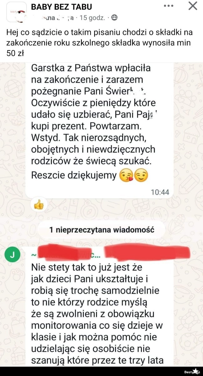 
    Składka na koniec roku szkolnego 