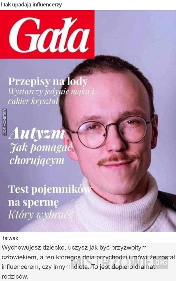 
    I tak upadają influencerzy