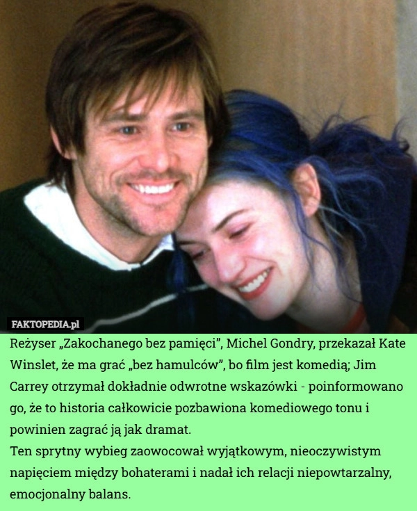 
    Reżyser „Zakochanego bez pamięci”, Michel Gondry, przekazał Kate Winslet,