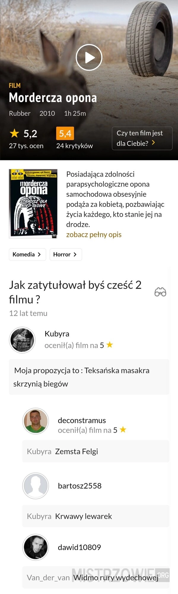
    Mordercza opona