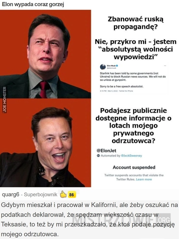 
    
			Elon wypada coraz gorzej					