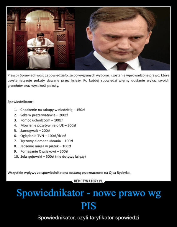 
    Spowiednikator - nowe prawo wg PIS