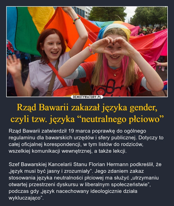 
    Rząd Bawarii zakazał języka gender, czyli tzw. języka “neutralnego płciowo”