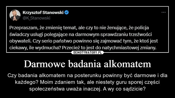 
    Darmowe badania alkomatem