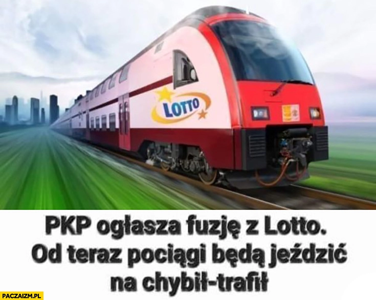 
    PKP ogłasza fuzję z Lotto, od teraz pociągi będą jeździć na chybił-trafił