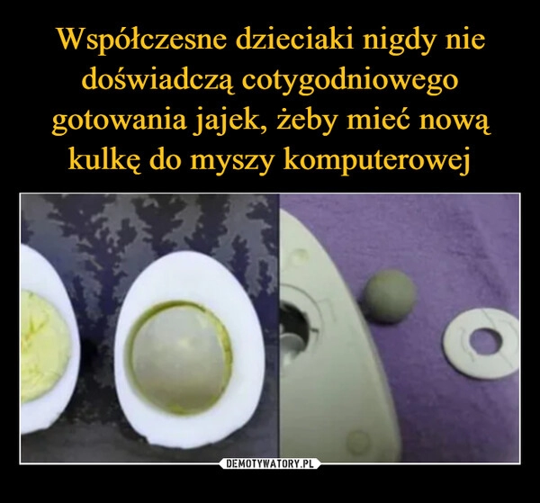 
    Współczesne dzieciaki nigdy nie doświadczą cotygodniowego gotowania jajek, żeby mieć nową kulkę do myszy komputerowej 