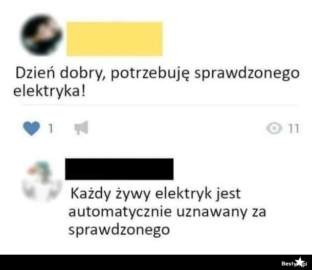 
    Sprawdzony elektryk 