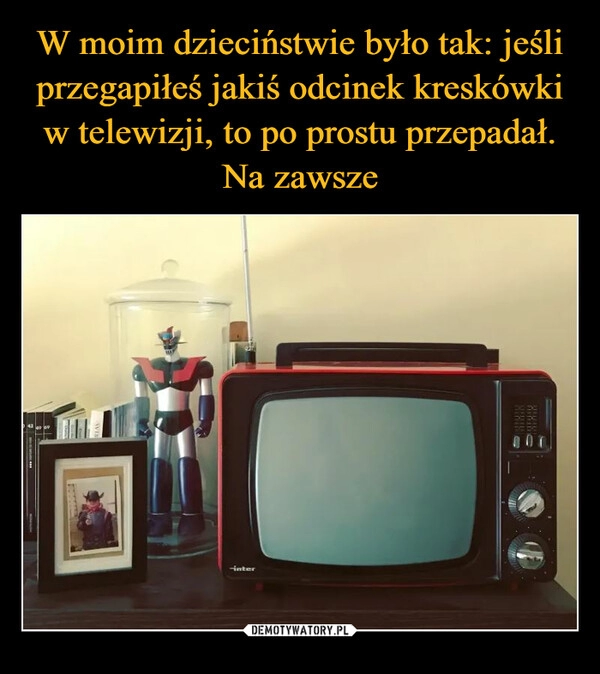 
    W moim dzieciństwie było tak: jeśli przegapiłeś jakiś odcinek kreskówki w telewizji, to po prostu przepadał. Na zawsze 