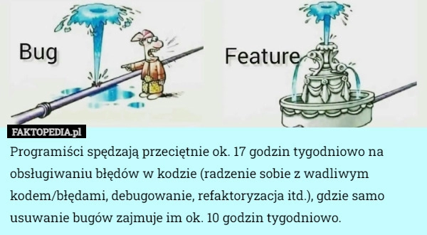 
    Programiści spędzają przeciętnie ok. 17 godzin tygodniowo na obsługiwaniu