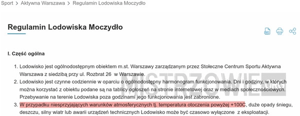 
    Niesprzyjające warunki atmosferyczne na lodowisku