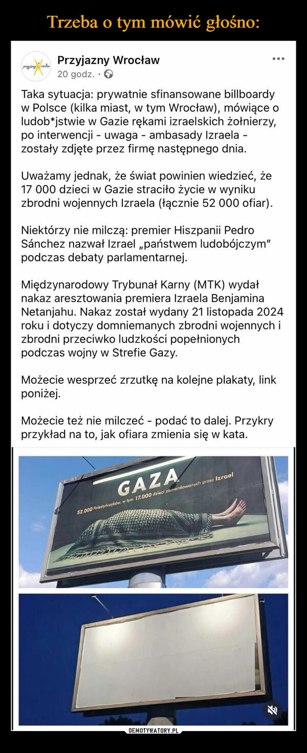 
    Trzeba o tym mówić głośno: