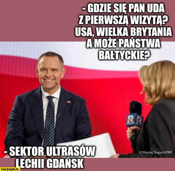 
    Gdzie uda się pan z pierwszą wizytą? Nawrocki: sektor ultrasów Lechii Gdańsk