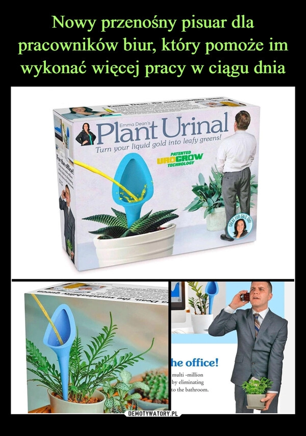 
    Nowy przenośny pisuar dla pracowników biur, który pomoże im wykonać więcej pracy w ciągu dnia 