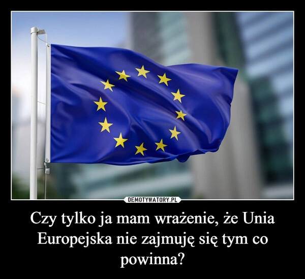 
    Czy tylko ja mam wrażenie, że Unia Europejska nie zajmuję się tym co powinna?