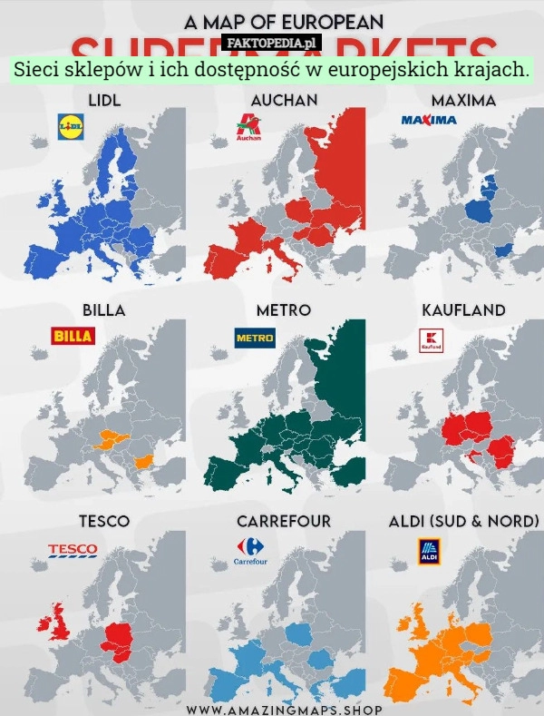 
    
			Sieci sklepów i ich dostępność w europejskich krajach.					