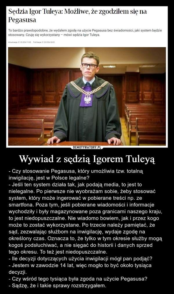 
    Wywiad z sędzią Igorem Tuleyą