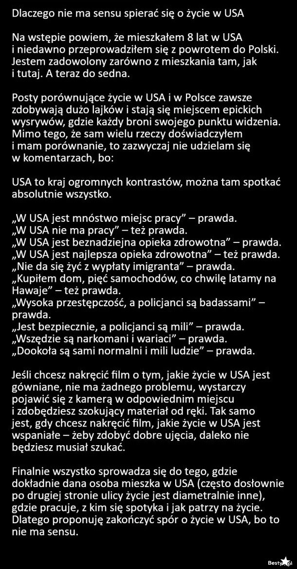 
    Życie w USA 