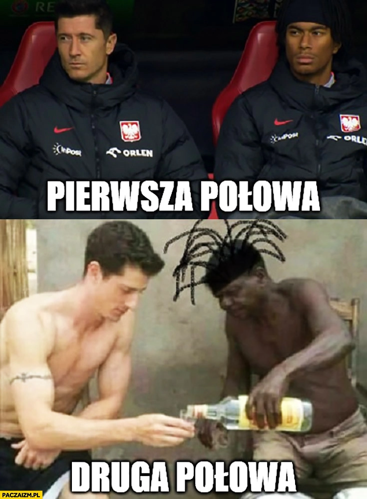 
    Mecz Polska Chorwacja pierwsza połowa vs druga połowa polewa wódkę