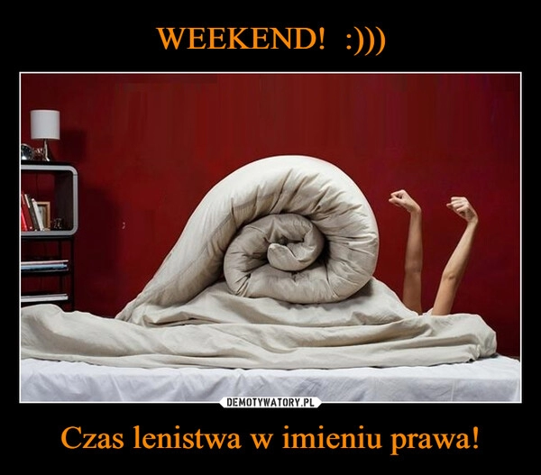 
    WEEKEND!  :))) Czas lenistwa w imieniu prawa!