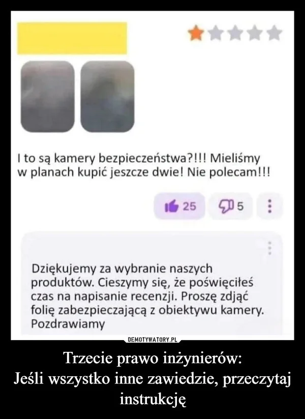 Trzecie prawo inżynierów: Jeśli wszystko inne zawiedzie, przeczytaj instrukcję