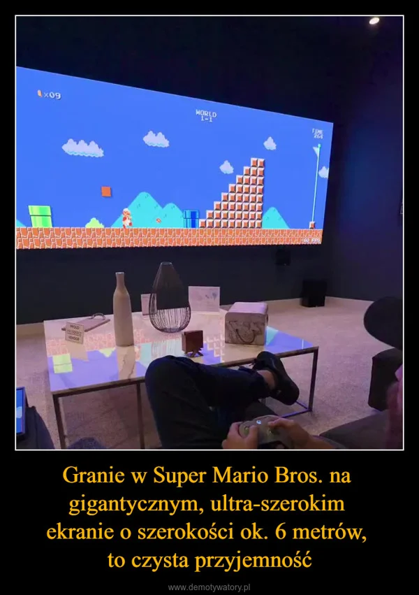 
    Granie w Super Mario Bros. na gigantycznym, ultra-szerokim ekranie o szerokości ok. 6 metrów, to czysta przyjemność