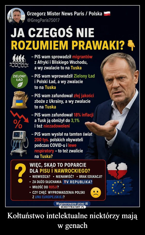 
    Kołtuństwo intelektualne niektórzy mają w genach
