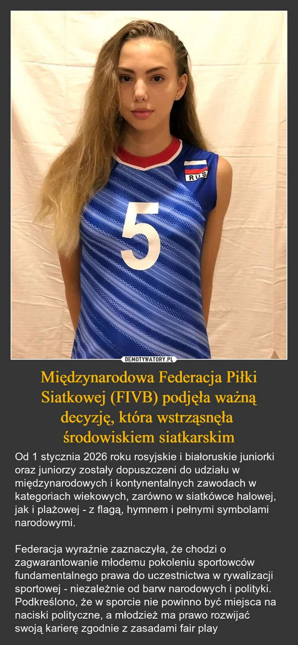 
    Międzynarodowa Federacja Piłki Siatkowej (FIVB) podjęła ważną decyzję, która wstrząsnęła środowiskiem siatkarskim