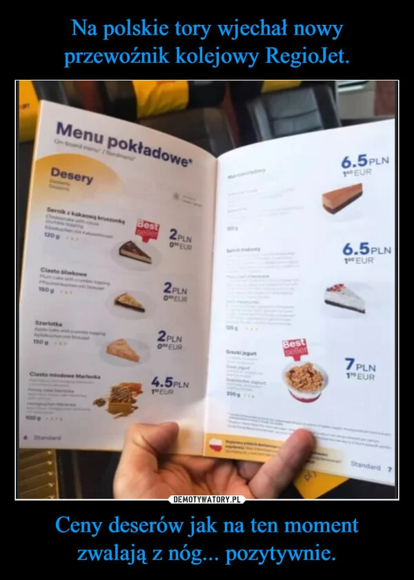 
    Na polskie tory wjechał nowy przewoźnik kolejowy RegioJet. Ceny deserów jak na ten moment zwalają z nóg... pozytywnie.