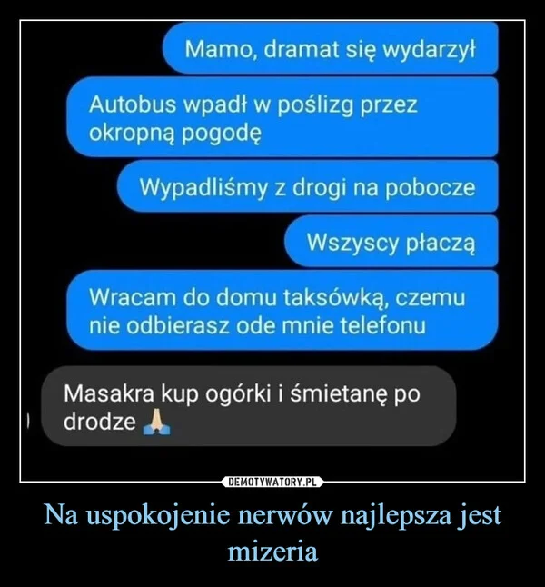 
    Na uspokojenie nerwów najlepsza jest mizeria
