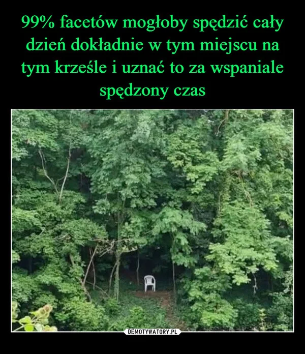 
    99% facetów mogłoby spędzić cały dzień dokładnie w tym miejscu na tym krześle i uznać to za wspaniale spędzony czas