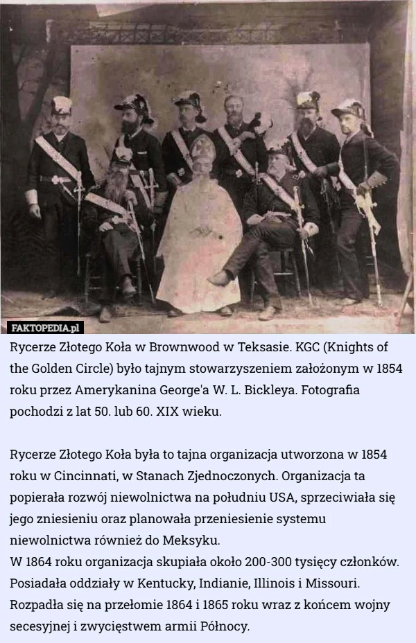 
    Rycerze Złotego Koła w Brownwood w Teksasie. KGC (Knights of the Golden...