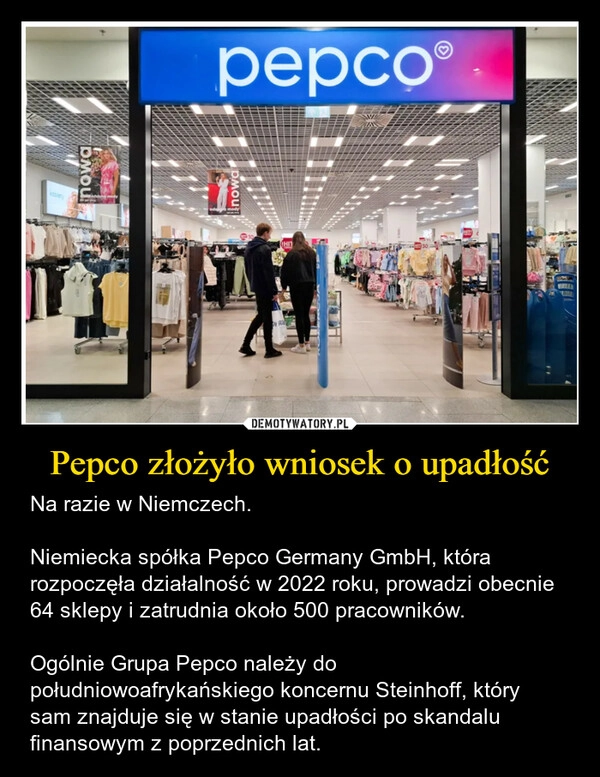 
    Pepco złożyło wniosek o upadłość