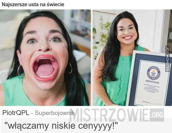 
    Najszersze usta na świecie