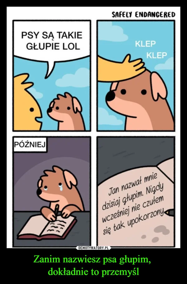 
    Zanim nazwiesz psa głupim, dokładnie to przemyśl