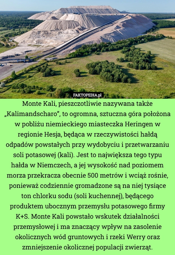 
    Monte Kali, pieszczotliwie nazywana także „Kalimandscharo”, to ogromna,
