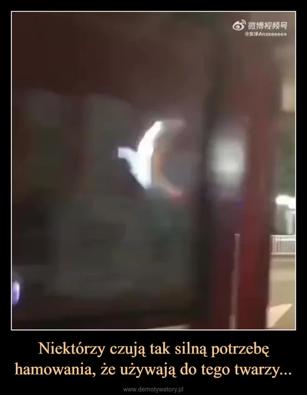 
    Niektórzy czują tak silną potrzebę hamowania, że używają do tego twarzy...