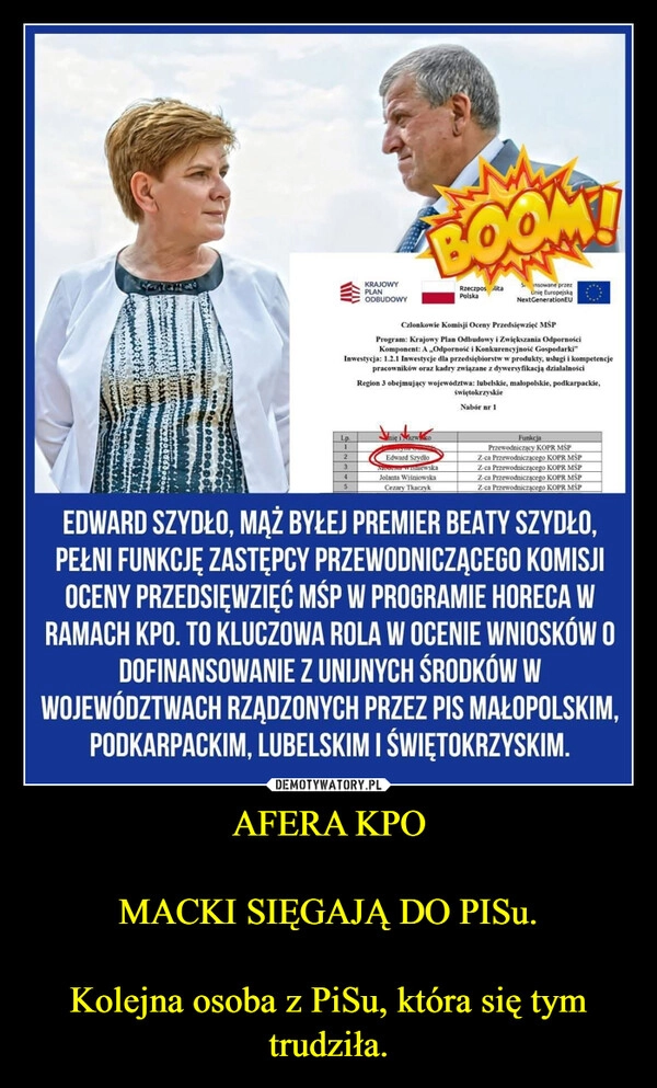 
    AFERA KPO

MACKI SIĘGAJĄ DO PISu.

Kolejna osoba z PiSu, która się tym trudziła.