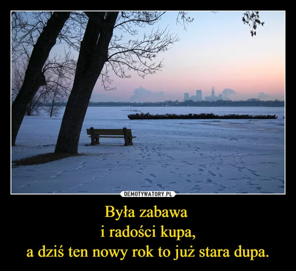 
    Była zabawa i radości kupa, a dziś ten nowy rok to już stara dupa.